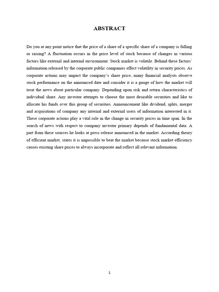 Impact of Corporate Actions on L&T Stock | PDF | Stocks | Mergers And ...