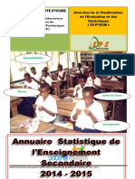 Annuaire Statistique Du Secondaire General Et Technique 2014 2015