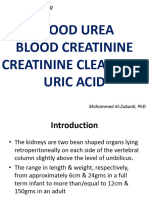 Blood Urea Blood Creatinine Creatinine Clearance Uric Acid: Laboratory Training