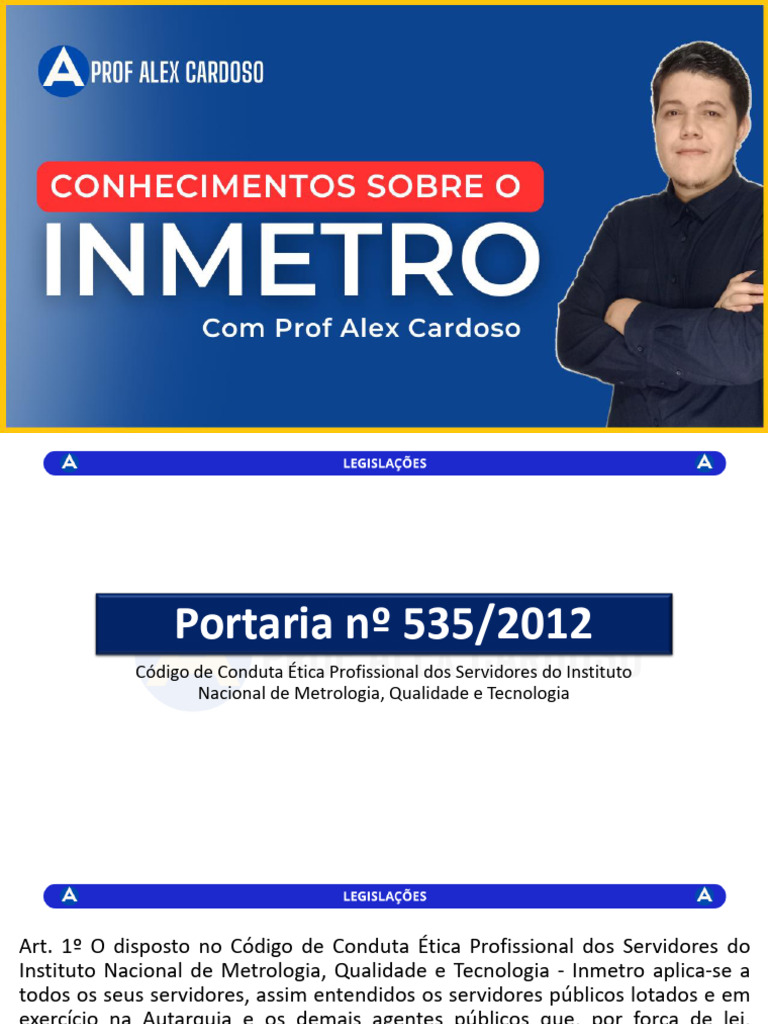 Código de Conduta Ética do Inmetro | PDF | Metrologia | Serviço civil