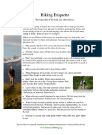 Hiking Etiquette Fact Sheet