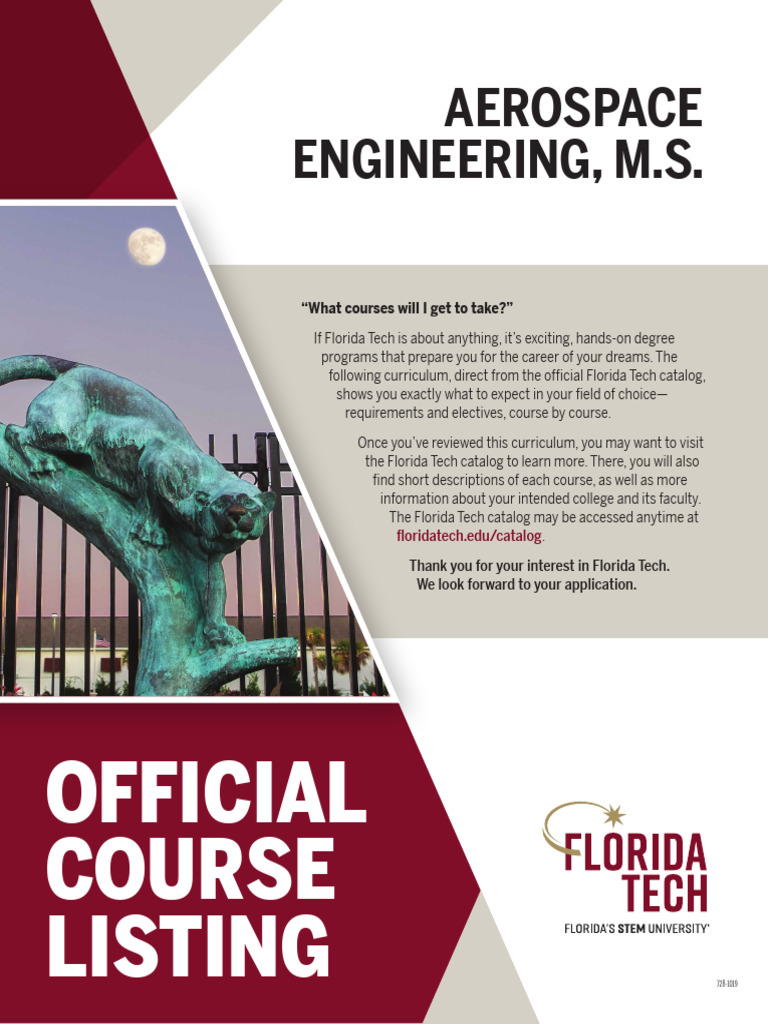 Florida Tech Aerospace Engineering M.S. | PDF | Postgraduate Education ...
