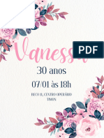 Convite Virtual de Aniversário Feminino Floral