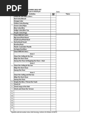 Cleaning Task List
