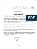 Chapter 7 - Revision Worksheet 2 - Alternating Current