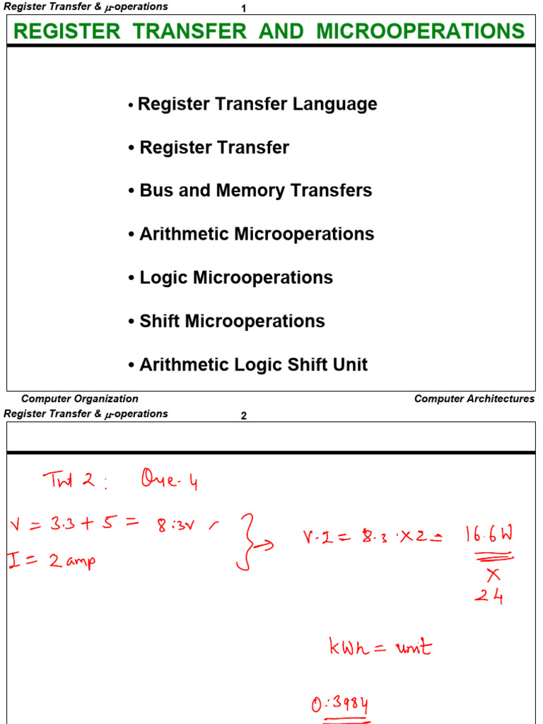 Register Transfer and Microoperations Guide | PDF | Computer Data ...
