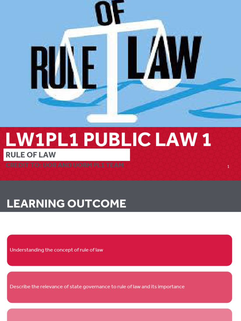 Public Law - Rule of Law | PDF | Rule Of Law | Crimes