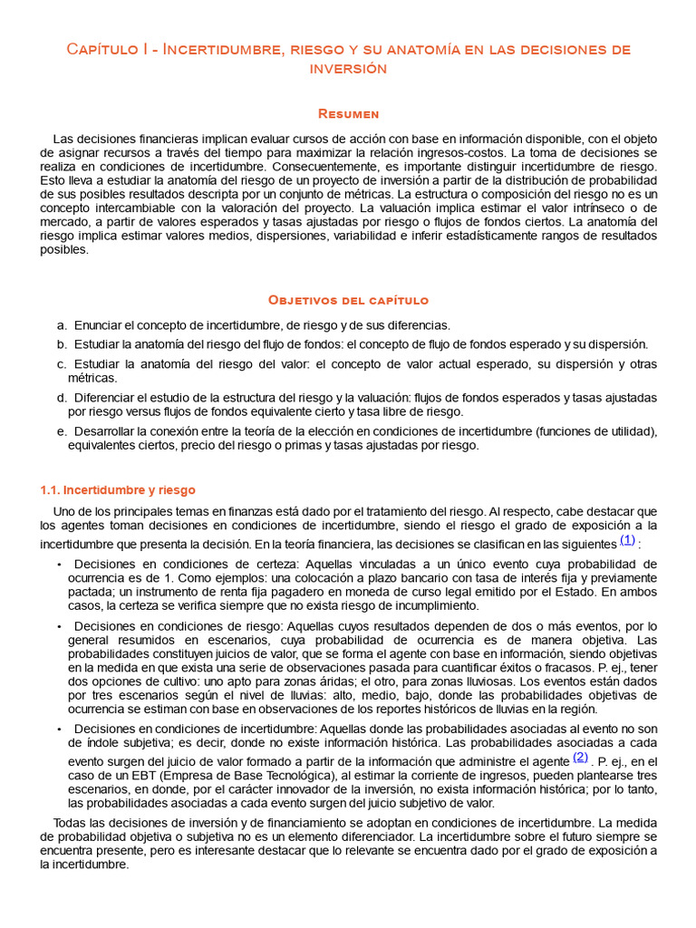 Anatomía del Riesgo en Inversiones Financieras | PDF | Riesgo ...