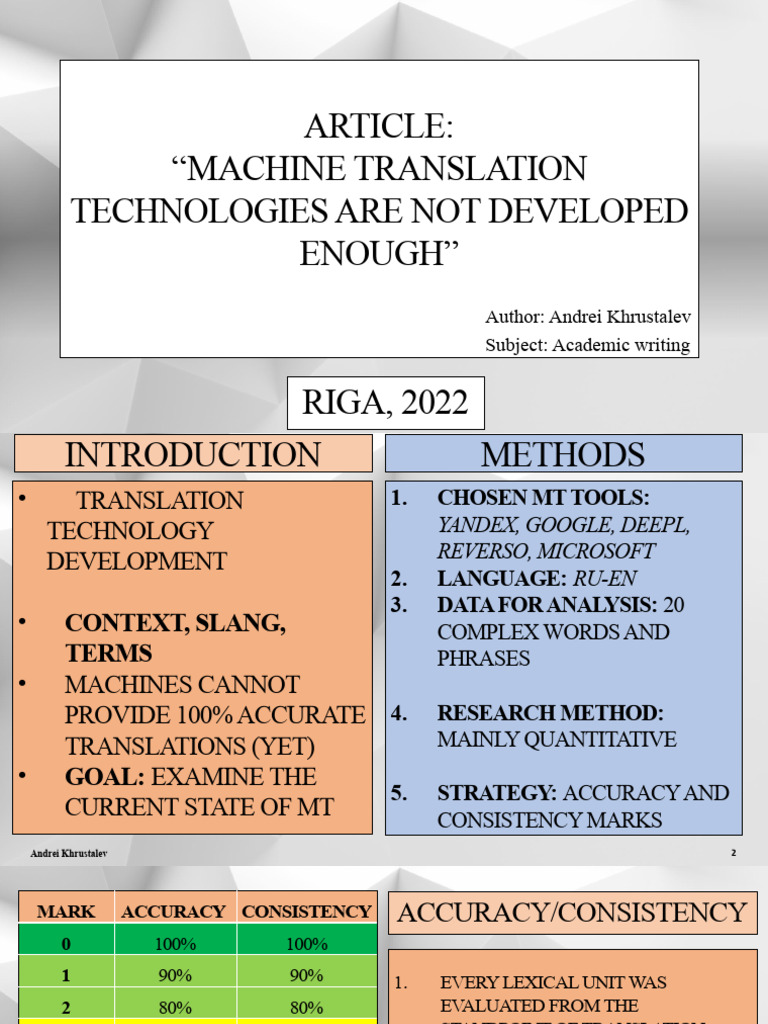 Machine Translation Accuracy Analysis | PDF | Human Communication ...