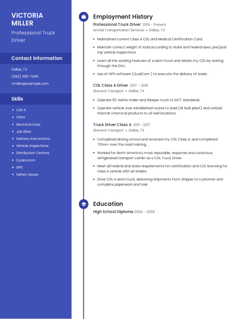 Truck Driver Resume Objective Example | PDF | Business