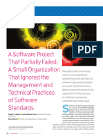 A Software Project That Partially Failed: A Small Organization That Ignored The Management and Technical Practices of Software Standards