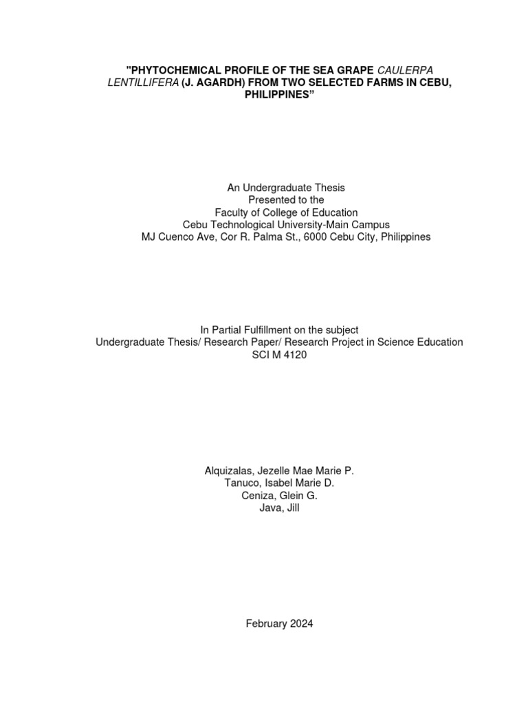 Final Thesis Caulerpa 1 Ceniza For Defense | PDF | Natural Products ...