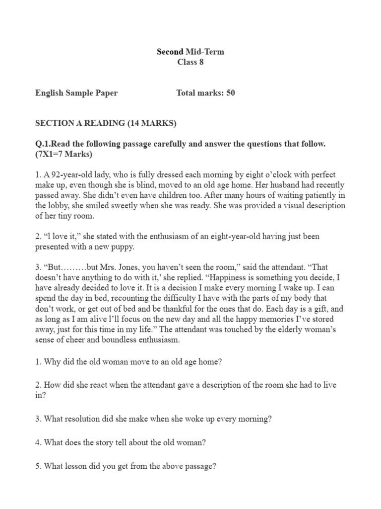 Class 8 English Pdf