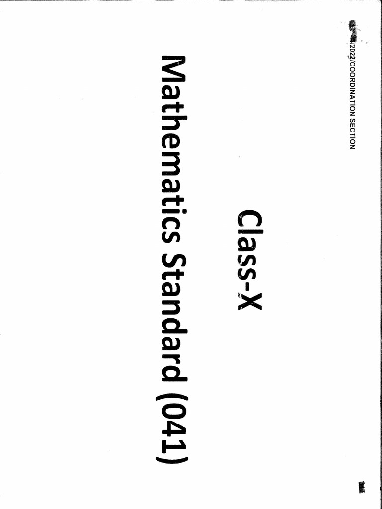 MATHEMATICS STANDARD CODE NO 041 SAMPLE intelligence overview