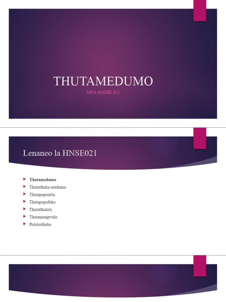 THUTAMEDUMO - DITHO TSA POLELO (3) (Autosaved) | PDF
