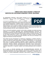 Acta de Compromiso para Trasladarse A Prestar Servicio en Cualquier Subzona A Nivel Nacional