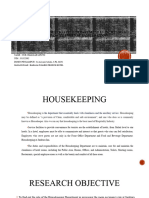 The Role of Housekeeping Department in Increasing