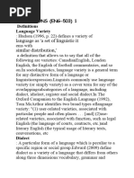 Language Dialect and Accent Project Formation