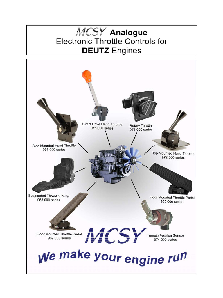 DEUTZ Electronic Throttle Controls Guide | PDF | Throttle | Electrical ...