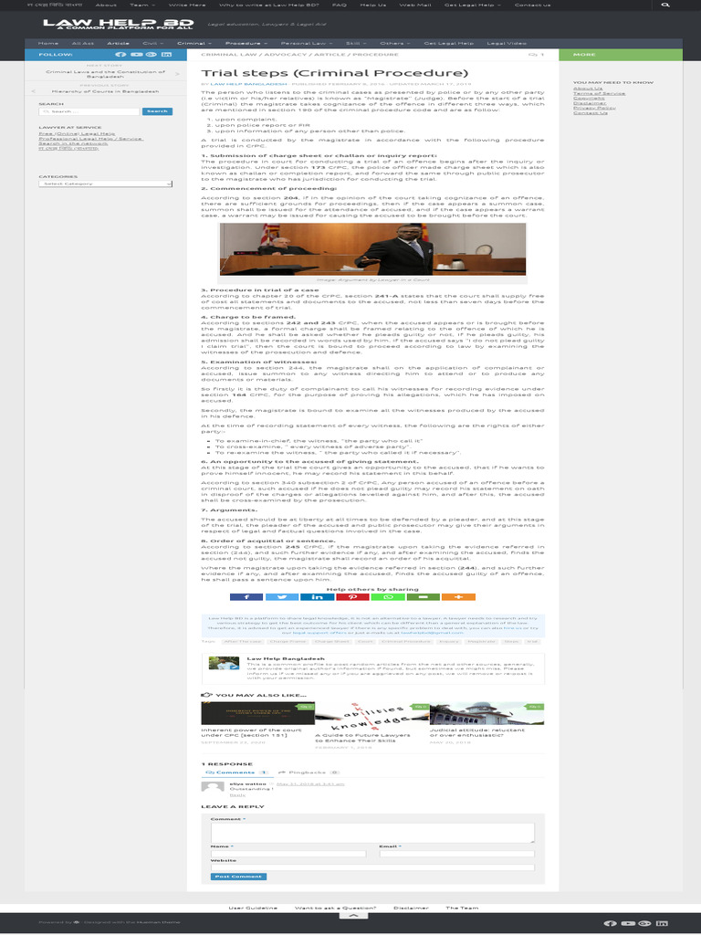 Criminal Trial Steps Guide | PDF | Law