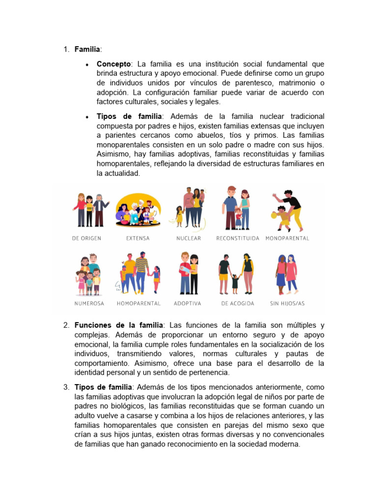 Tipos y Funciones de la Familia | PDF | Familia | Migración humana