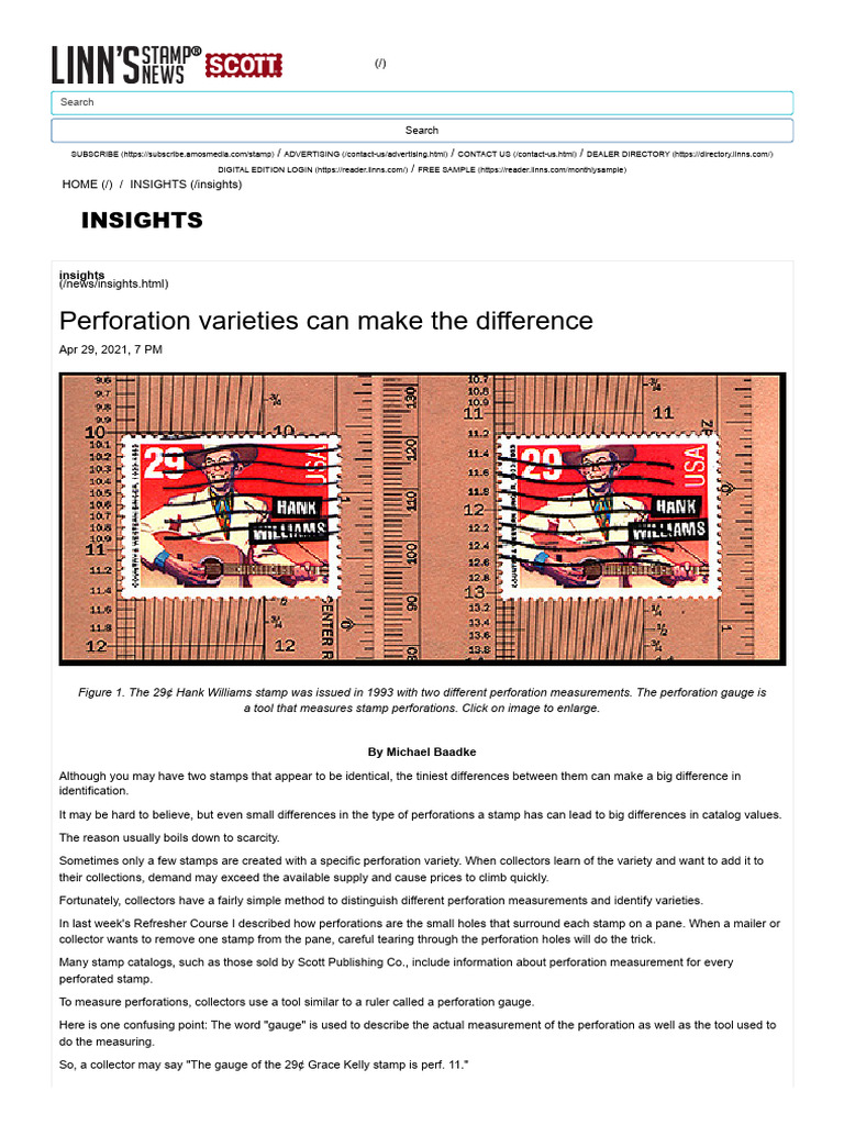 Perforation Varieties Can Make The Difference | PDF | Postage Stamp ...