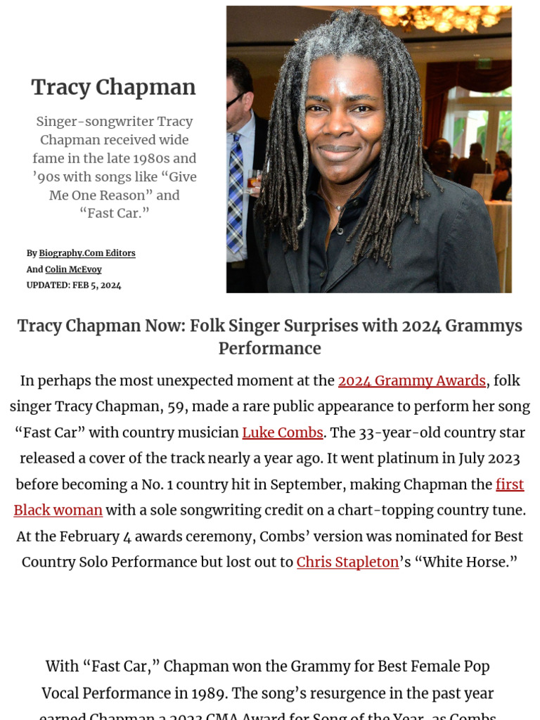Tracy Chapman - Fast Car | PDF | Classics