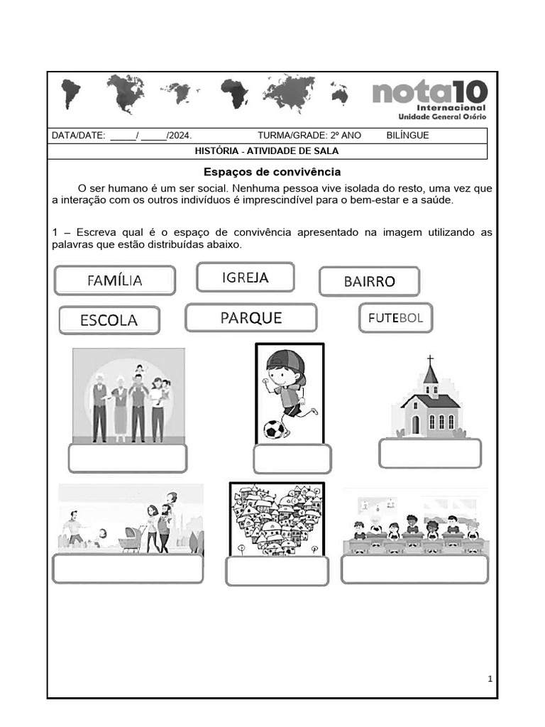 Atividades sobre Grupos Sociais 2º Ano | PDF | Família | Humano