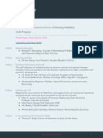 Bloomberg New Economy Forum 2023 Draft Program