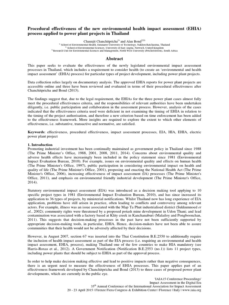 EHIA Effectiveness in Thai Power Plants | PDF
