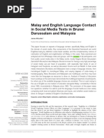 Malay and English Language Contact in Social Media Texts in Brunei Darussalam and Malaysia 