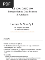 Lecture 2 - NumPy I