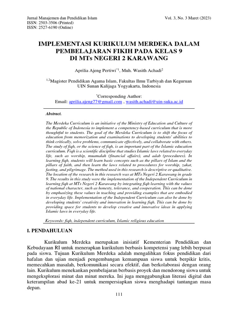 Jurnal Manajemen Dan Pendidikan Islam | PDF | Abrahamic Religions ...