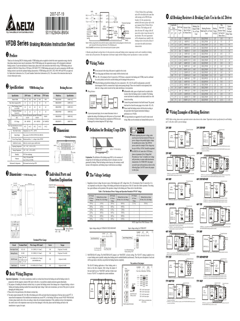 AC Motor Drive and Braking Overview | PDF | Electric Motor | Resistor