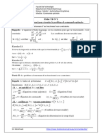 Fiche TD N° 2 Le Calcul Variationnel Pour Résoudre Le Problème de Commande Optimale