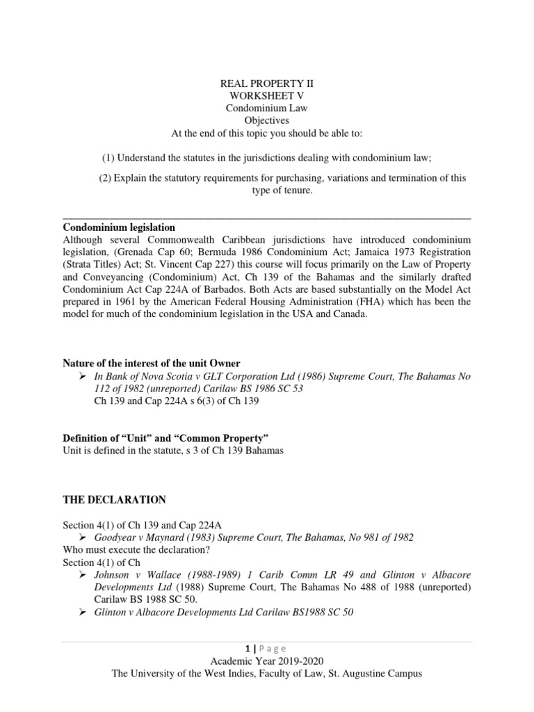 Overview of Condominium Legislation | PDF | Condominium | Natural ...