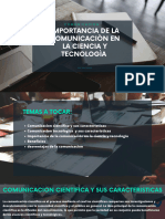 Importancia de La Comunicaciòn en La Ciencia y Tecnologìa