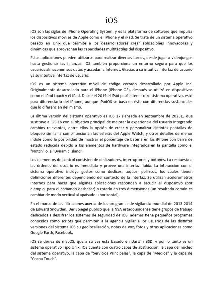 Ios Informacion | PDF | Ios | Yo telefono