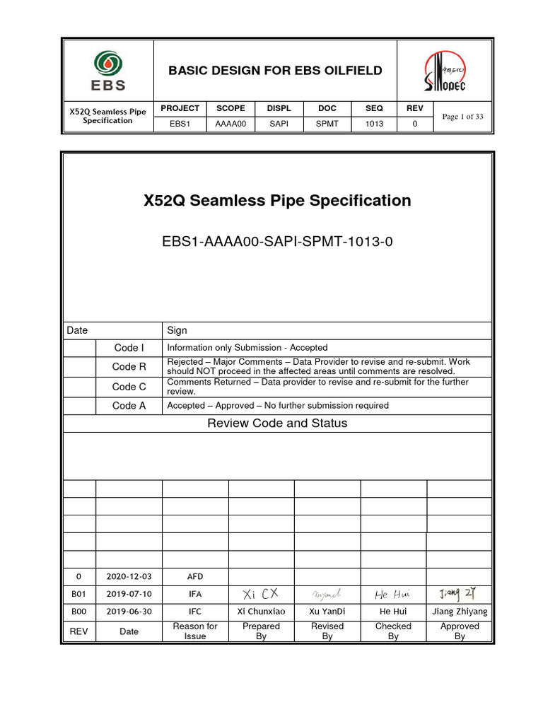 X52Q Seamless Pipe Specification Guide | PDF | Barrel (Unit) | Pipe ...