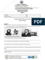 Learning Activity Worksheets (LAW) Ikatlong Markahan Home Economics Epp 5