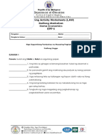 Learning Activity Worksheets (LAW) Ikatlong Markahan Home Economics Epp 5