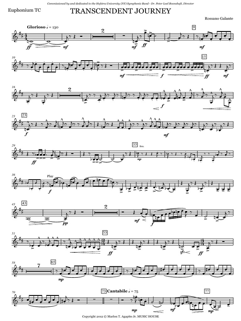 Transcender Journey - Rossano Galante - Euphonio in BB | PDF