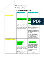 Module 2 & 3 - Psychological & Sociological Perspectives - Johari & Hand Activity