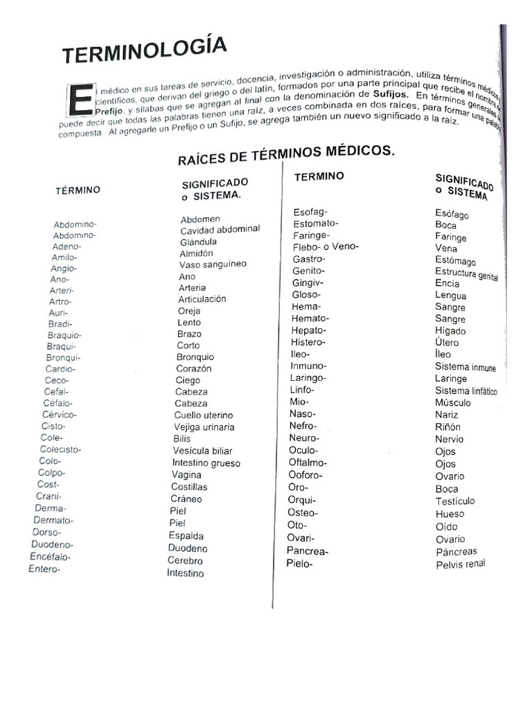 Terminología Médica | PDF