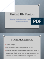 Unidad III - Punto 2 HABEAS CORPUS, AMPARO, HABEAS DATA