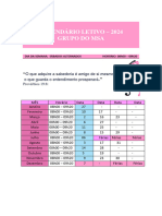 Calendário Letivo - 2024 Grupo de Msa