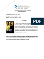 Filme Crash e o Odenamento Jurídico Brasileiro.