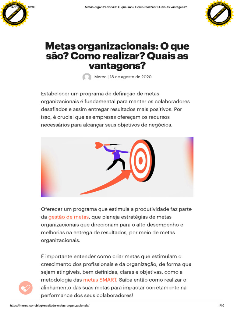 Metas Organizacionais - O Que São - Como Realizar - Quais As Vantagens ...