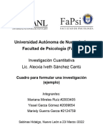 Ejemplo de Formulacón de Una Investigación