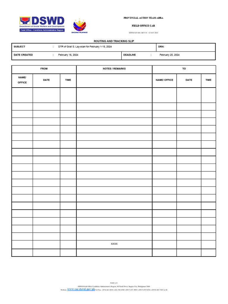 DTR Submission for Grail S. Lay-ocan | PDF